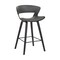 Armen Living Jagger Modern 26" Black Wood and Gray Faux Leather Counter Height Barstool LCJGBABLGR26 - alternate 1